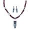 Zuni Sun Sterling Silver Multicolor Inlay Necklace & Earrings Set SN20308