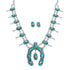 Effie Calavaza Zuni Turquoise Snake Squash Blossom Necklace Set SN20284