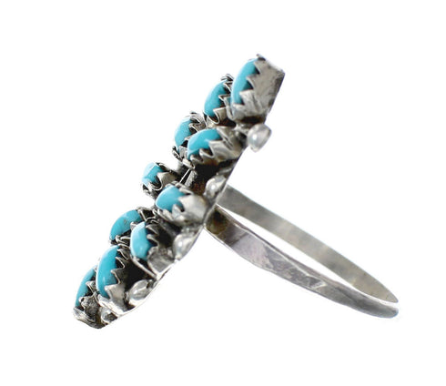 Zuni Turquoise Sterling Silver Ring Size 4-3/4 SN20227