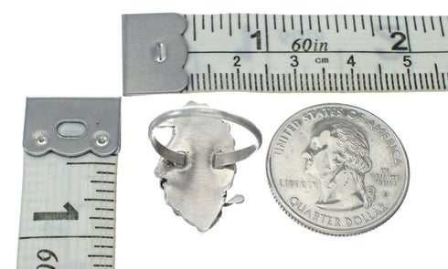 Zuni Turquoise Sterling Silver Ring Size 4-3/4 SN20227