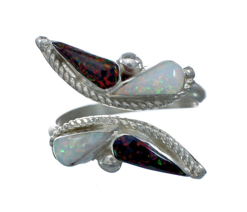 Zuni Indian Brown Opal Genuine Sterling Silver Adjustable Butterfly Ring Size 7-9 SN20229