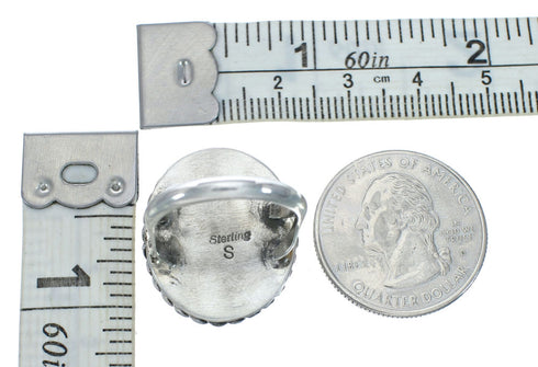 Mother of Pearl Navajo Sterling Silver Ring Size 6-1/2 SN20253