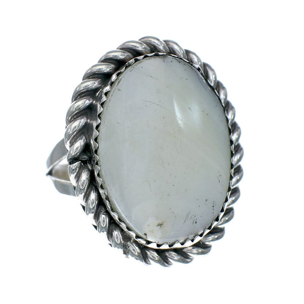 Mother of Pearl Navajo Sterling Silver Ring Size 7-1/4 SN20246