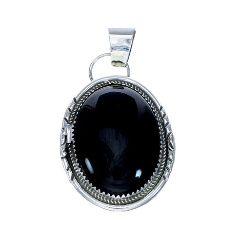 Onyx Sterling Silver Navajo Pendant SN20258