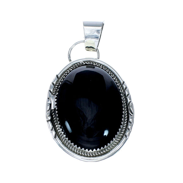 Onyx Sterling Silver Navajo Pendant SN20258