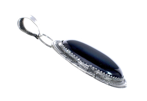 Onyx Sterling Silver Navajo Pendant SN20258
