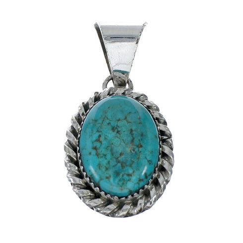 Navajo Native American Turquoise Sterling Silver Pendant SN20086