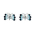Zuni Indian Butterfly Multicolor Authentic Sterling Silver Post Stud Earrings SN20350