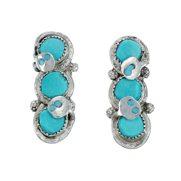 Zuni Snake Effie Grand-Daughter Calavaza Turquoise Post Earrings SN20325