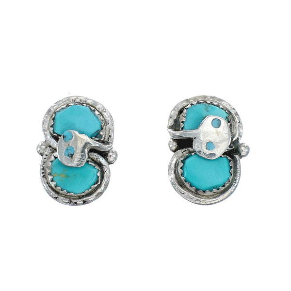 Zuni Turquoise Snake Effie Grand-Daughter Calavaza Post Earrings SN20328