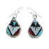 Zuni Multicolor Sterling Silver Hook Dangle Earrings SN20320