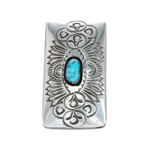 Turquoise Genuine Sterling Silver Navajo Money Clip SN20334