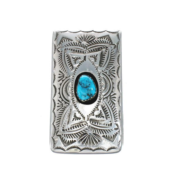 Turquoise Genuine Sterling Silver Navajo Money Clip SN20367