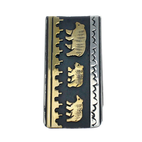 Bears 12KGF Sterling Silver Tommy And Rose Singer Navajo Money Clip SN20343