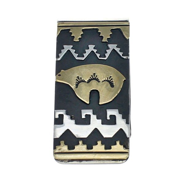 Bear 12KGF Sterling Silver Tommy And Rose Singer Navajo Money Clip SN20344