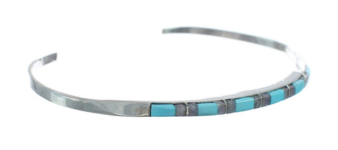 Navajo Multicolor Inlay Sterling Silver Cuff Bracelet SX10098