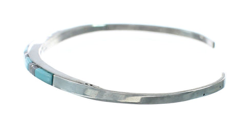 Navajo Multicolor Inlay Sterling Silver Cuff Bracelet SX10098