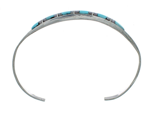Navajo Multicolor Inlay Sterling Silver Cuff Bracelet SX10098