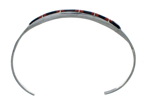 Navajo Multicolor Inlay Sterling Silver Cuff Bracelet SX10100