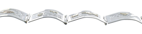 Sterling Silver 12 KGF Link Bracelet SX10095