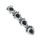 Sterling Silver Onyx Bear Paw Navajo Hair Barrette SN20389