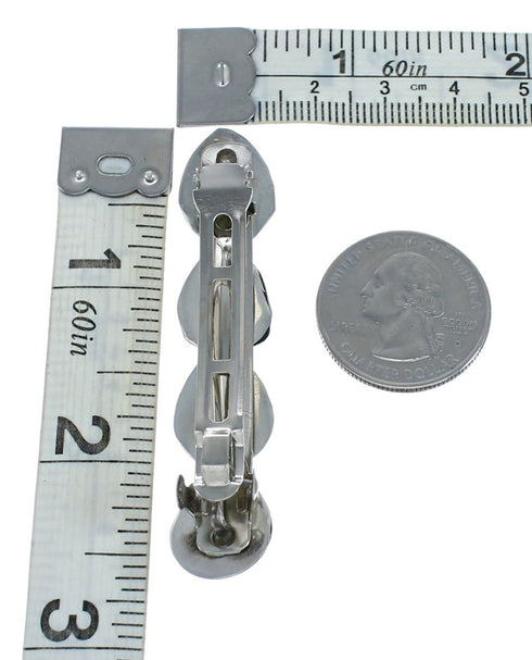 Sterling Silver Onyx Bear Paw Navajo Hair Barrette SN20389