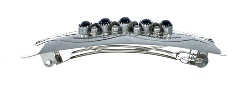 Navajo Sterling Silver Onyx Hair Barrette SN20393