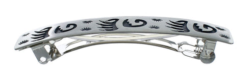Native American Genuine Sterling Bear Paw Silver Hair Barrett SN20375