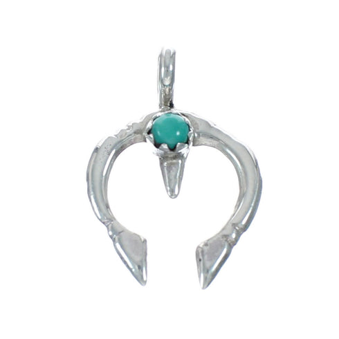 Sterling Silver Turquoise Horseshoe Navajo Pendant SX10113