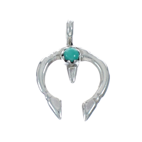 Sterling Silver Turquoise Horseshoe Navajo Pendant SX10113