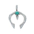 Sterling Silver Turquoise Horseshoe Navajo Pendant SX10113