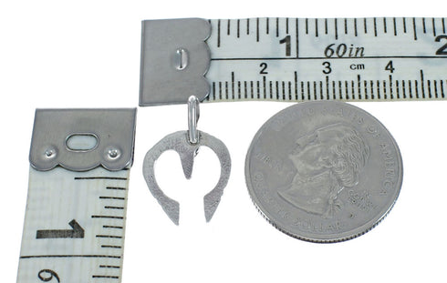 Sterling Silver Turquoise Horseshoe Navajo Pendant SX10113