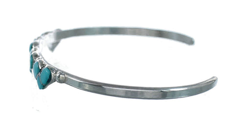 Sterling Silver Turquoise Zuni Heart Inlay Cuff Bracelet SN20481