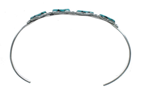 Sterling Silver Turquoise Zuni Heart Inlay Cuff Bracelet SN20481