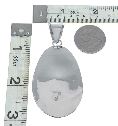 Navajo Turquoise Genuine Sterling Silver Pendant SX10114