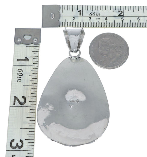 Navajo Native American Turquoise Genuine Sterling Silver Pendant SX10116