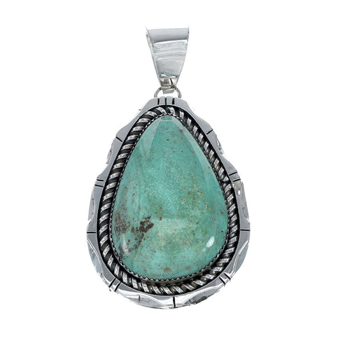 Navajo Native American Turquoise Genuine Sterling Silver Pendant SX10117