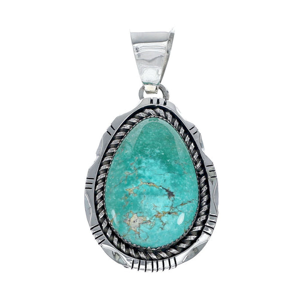 Navajo Native American Turquoise Genuine Sterling Silver Pendant SX10118