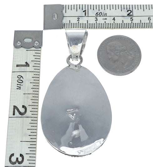 Navajo Native American Turquoise Genuine Sterling Silver Pendant SX10118