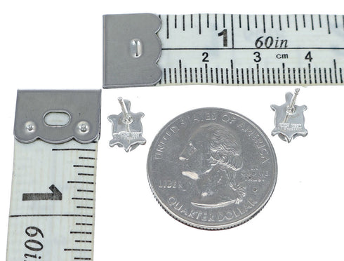 Multicolor Sterling Silver Turtle Post Earrings NN20619