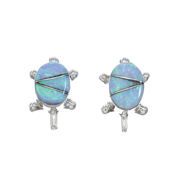 Opal Sterling Silver Turtle Post Earrings SN20459