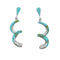 Swirl Sterling Silver Turquoise Inlay Post Dangle Earrings SN20460