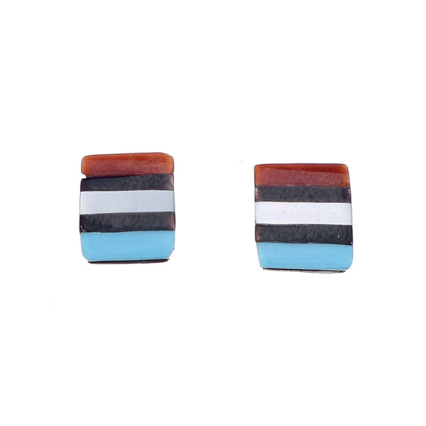 Multicolor Zuni Sterling Silver Post Stud Earrings SN20467