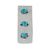 Zuni Sterling Silver And Turquoise Triple Turtle Inlay Money Clip SN20476