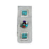 Sterling Silver Flower and Cube Multicolor Inlay Navajo Money Clip SN20478