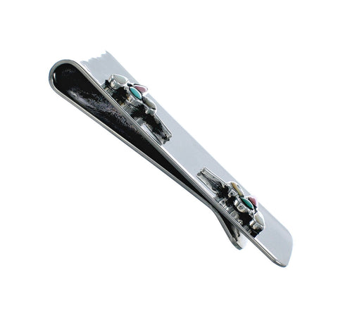 Sterling Silver Multicolor Humming Bird Inlay Navajo Money Clip SN20475