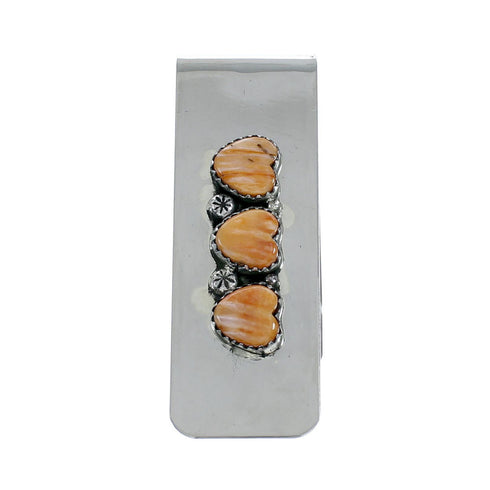 Genuine Navajo Sterling Silver Oyster Shell Heart Money Clip SN20472