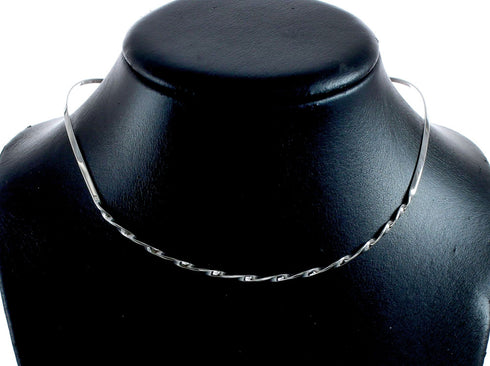 Sterling Silver Twisted Collar Necklace SX10119