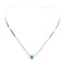 Sterling Silver Chevron Collar Turquoise Inlay Centerpiece Necklace SX10133