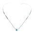 Sterling Silver Chevron Collar Turquoise Inlay Centerpiece Necklace SX10133